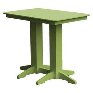 A & L Furniture Recycled Plastic Bar Table Bar Table 4ft / Tropical Lime / No