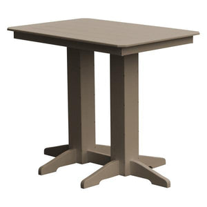 A & L Furniture Recycled Plastic Bar Table Bar Table 4ft / Weathered Wood / No