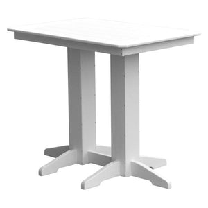 A & L Furniture Recycled Plastic Bar Table Bar Table 4ft / White / No