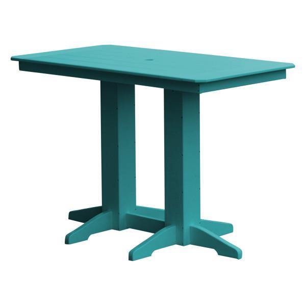 A &amp; L Furniture Recycled Plastic Bar Table Bar Table 5ft / Aruba Blue / No