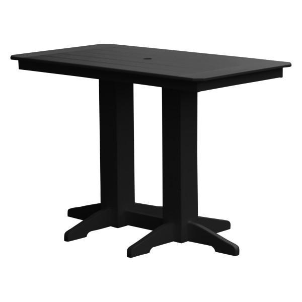 A &amp; L Furniture Recycled Plastic Bar Table Bar Table 5ft / Black / No