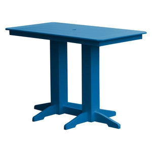 A & L Furniture Recycled Plastic Bar Table Bar Table 5ft / Blue / No
