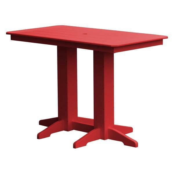 A &amp; L Furniture Recycled Plastic Bar Table Bar Table 5ft / Bright Red / No