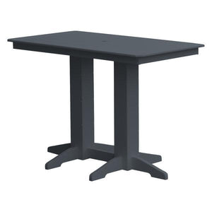 A & L Furniture Recycled Plastic Bar Table Bar Table 5ft / Dark Gray / No