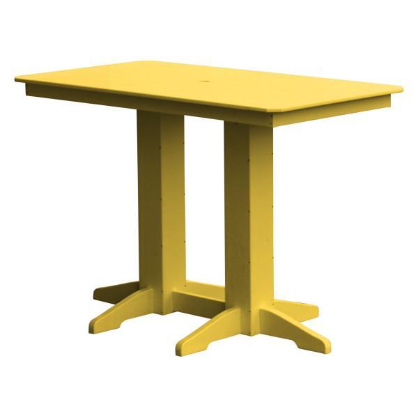A &amp; L Furniture Recycled Plastic Bar Table Bar Table 5ft / Lemon Yellow / No