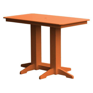A & L Furniture Recycled Plastic Bar Table Bar Table 5ft / Orange / No
