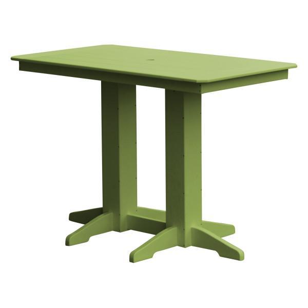 A &amp; L Furniture Recycled Plastic Bar Table Bar Table 5ft / Tropical Lime / No