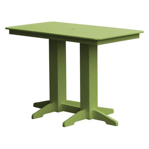 A & L Furniture Recycled Plastic Bar Table Bar Table 5ft / Tropical Lime / No