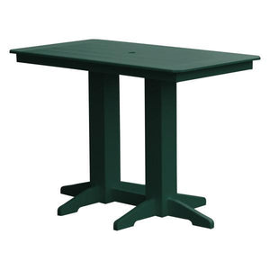 A & L Furniture Recycled Plastic Bar Table Bar Table 5ft / Turf Green / No