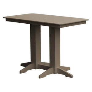 A & L Furniture Recycled Plastic Bar Table Bar Table 5ft / Weathered Wood / No