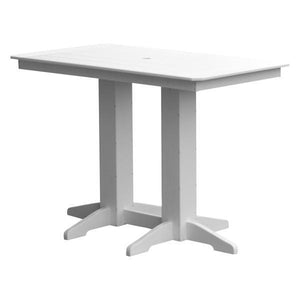 A & L Furniture Recycled Plastic Bar Table Bar Table 5ft / White / No