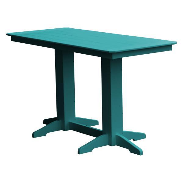 A &amp; L Furniture Recycled Plastic Bar Table Bar Table 6ft / Aruba Blue / No