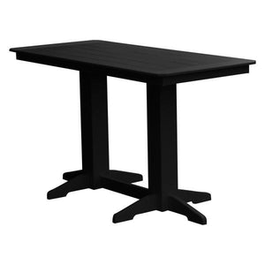 A & L Furniture Recycled Plastic Bar Table Bar Table 6ft / Black / No