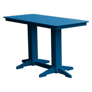 A & L Furniture Recycled Plastic Bar Table Bar Table 6ft / Blue / No