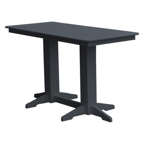 A &amp; L Furniture Recycled Plastic Bar Table Bar Table 6ft / Dark Gray / No