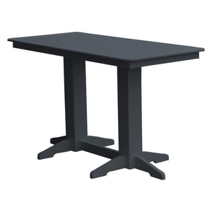 A & L Furniture Recycled Plastic Bar Table Bar Table 6ft / Dark Gray / No