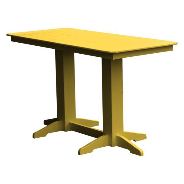 A &amp; L Furniture Recycled Plastic Bar Table Bar Table 6ft / Lemon Yellow / No