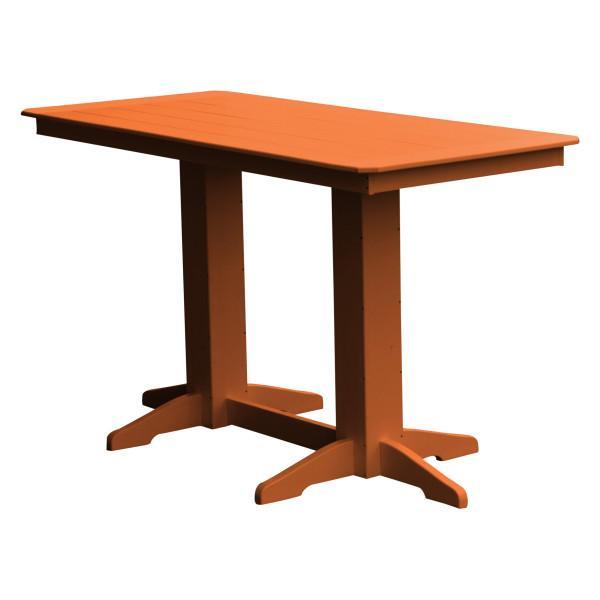 A &amp; L Furniture Recycled Plastic Bar Table Bar Table 6ft / Orange / No