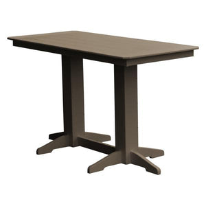 A & L Furniture Recycled Plastic Bar Table Bar Table 6ft / Weathered Wood / No