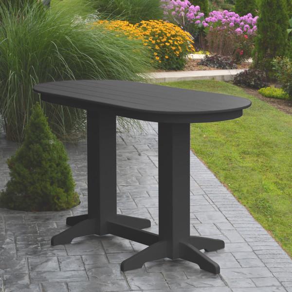 A &amp; L Furniture Recycled Plastic Oval Bar Table Bar Table 6ft / black details