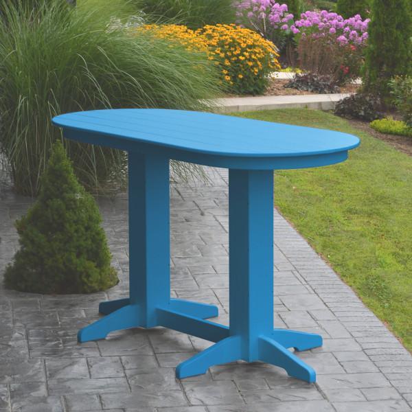 A &amp; L Furniture Recycled Plastic Oval Bar Table Bar Table 6ft / blue details