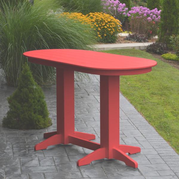A &amp; L Furniture Recycled Plastic Oval Bar Table Bar Table 6ft / bright red details