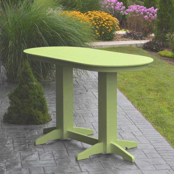 A &amp; L Furniture Recycled Plastic Oval Bar Table Bar Table 6ft / tropical lime green details