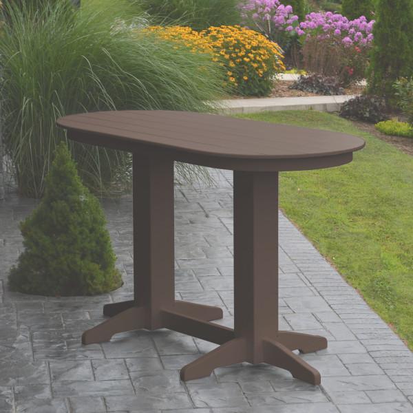 A &amp; L Furniture Recycled Plastic Oval Bar Table Bar Table 6ft / tudor brown details