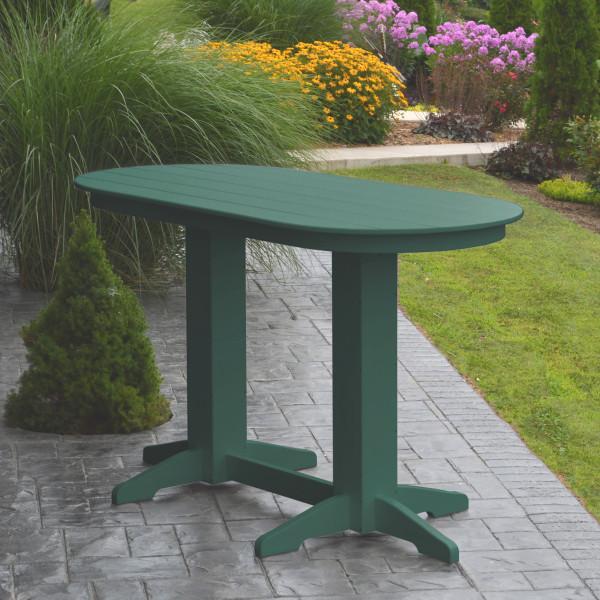 A &amp; L Furniture Recycled Plastic Oval Bar Table Bar Table 6ft / turf green details