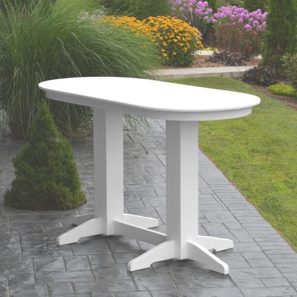A &amp; L Furniture Recycled Plastic Oval Bar Table Bar Table 6ft / white details
