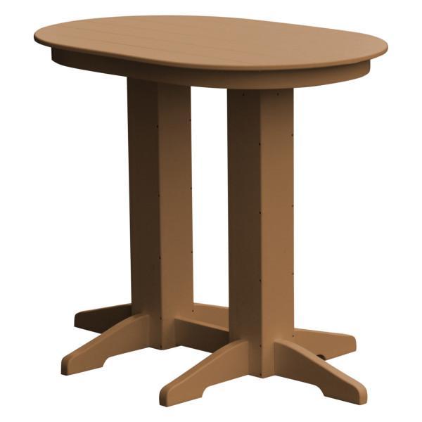 A &amp; L Furniture Recycled Plastic Oval Bar Table Bar Table 4ft / Cedar / No