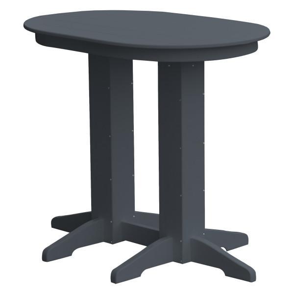 A &amp; L Furniture Recycled Plastic Oval Bar Table Bar Table 4ft / Dark Gray / No