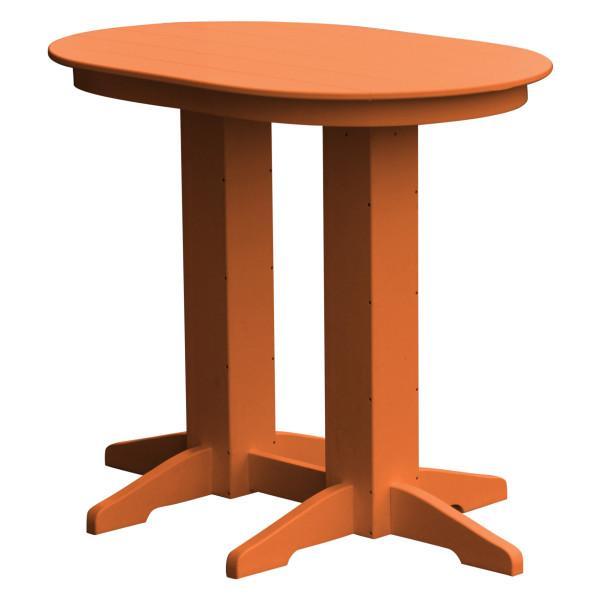 A &amp; L Furniture Recycled Plastic Oval Bar Table Bar Table 4ft / Orange / No