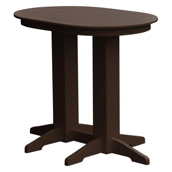 A &amp; L Furniture Recycled Plastic Oval Bar Table Bar Table 4ft / Tudor Brown / No