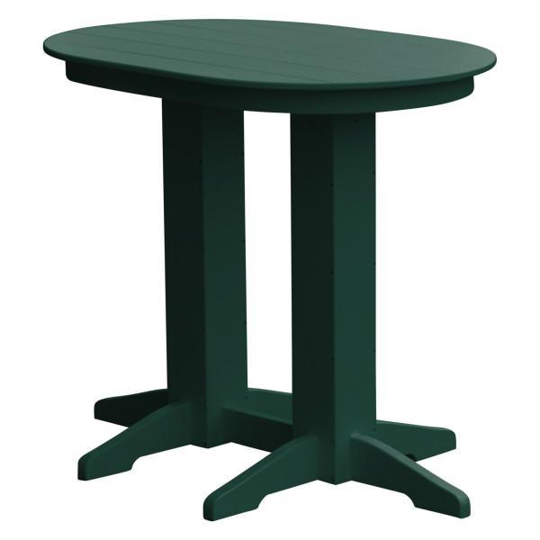A &amp; L Furniture Recycled Plastic Oval Bar Table Bar Table 4ft / Turf Green / No