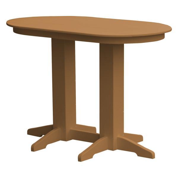 A &amp; L Furniture Recycled Plastic Oval Bar Table Bar Table 5ft / Cedar / No