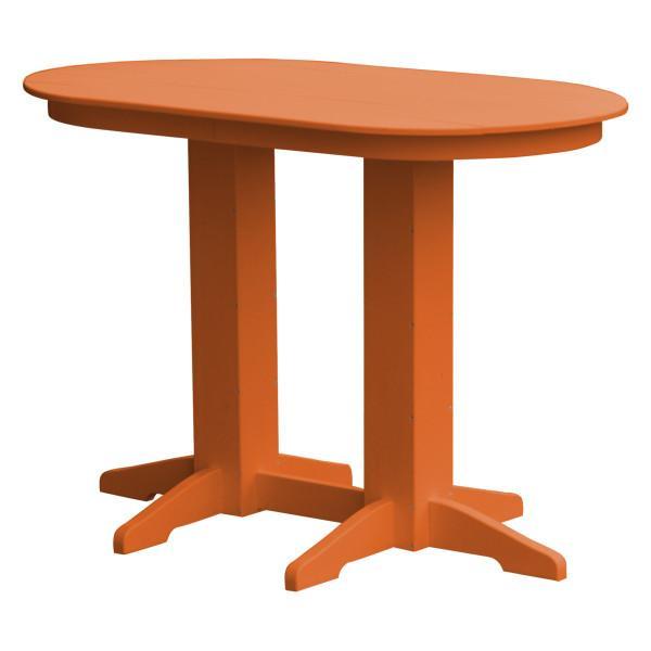 A &amp; L Furniture Recycled Plastic Oval Bar Table Bar Table 5ft / Orange / No