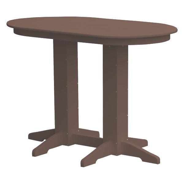 A &amp; L Furniture Recycled Plastic Oval Bar Table Bar Table 5ft / Tudor Brown / No