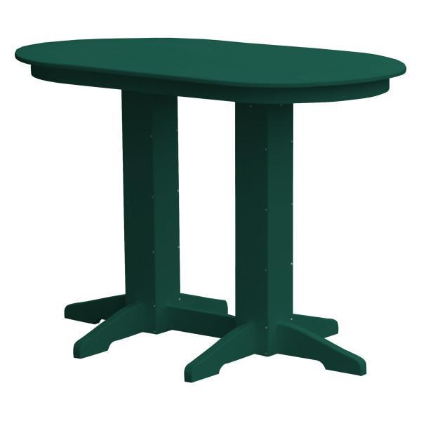A &amp; L Furniture Recycled Plastic Oval Bar Table Bar Table 5ft / Turf Green / No