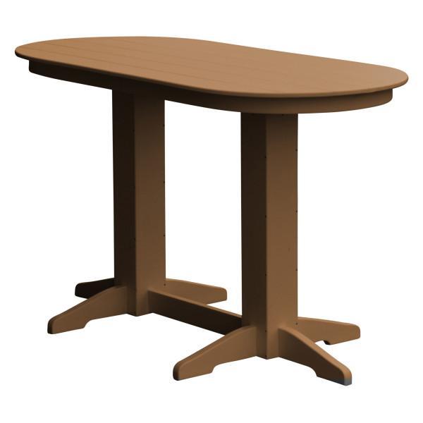A &amp; L Furniture Recycled Plastic Oval Bar Table Bar Table 6ft / Cedar / No