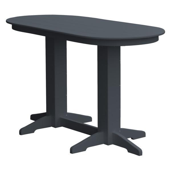 A &amp; L Furniture Recycled Plastic Oval Bar Table Bar Table 6ft / Dark Gray / No
