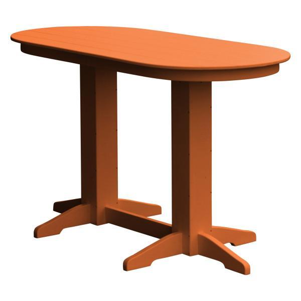 A &amp; L Furniture Recycled Plastic Oval Bar Table Bar Table 6ft / Orange / No