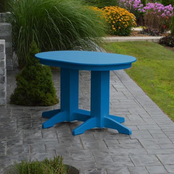 A &amp; L Furniture Recycled Plastic Oval Dining Table Dining Table 4ft / Blue / No