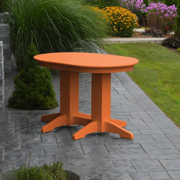A &amp; L Furniture Recycled Plastic Oval Dining Table Dining Table 4ft / Bright-Orange / Details