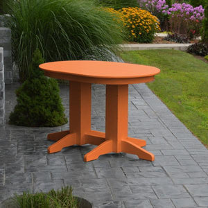 A & L Furniture Recycled Plastic Oval Dining Table Dining Table 4ft / Bright-Orange / Details