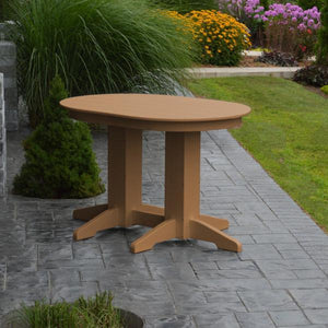 A & L Furniture Recycled Plastic Oval Dining Table Dining Table 4ft / Cedar / Details