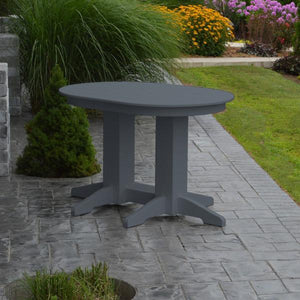 A & L Furniture Recycled Plastic Oval Dining Table Dining Table 4ft / Dark-Gray / Details