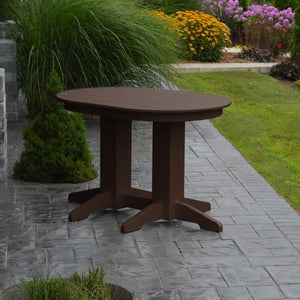 A & L Furniture Recycled Plastic Oval Dining Table Dining Table 4ft / Tudor-Brown / Details