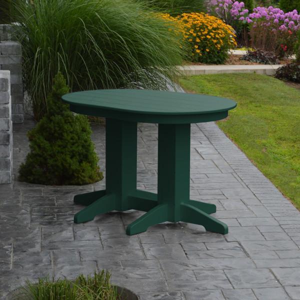 A &amp; L Furniture Recycled Plastic Oval Dining Table Dining Table 4ft / Turf-Green / Details
