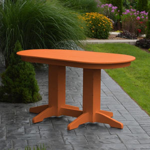 A & L Furniture Recycled Plastic Oval Dining Table Dining Table 5ft / Bright-Orange / Details
